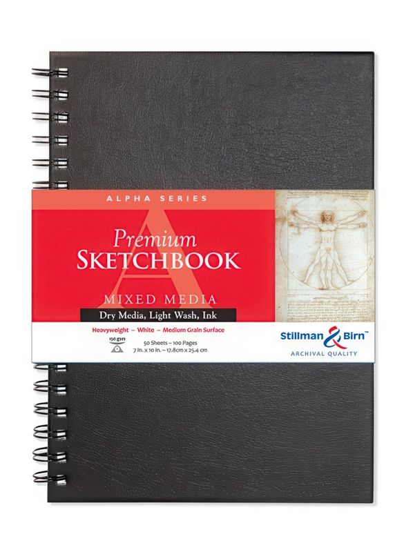 Stillman &amp; Birn - Premium Sketchbook - ALPHA Range - Spiral Bound - 7&quot;x10&quot; Portrait