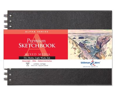 Stillman &amp; Birn - Premium Sketchbook - ALPHA Range - Spiral Bound - 10&quot;x7&quot; Landscape
