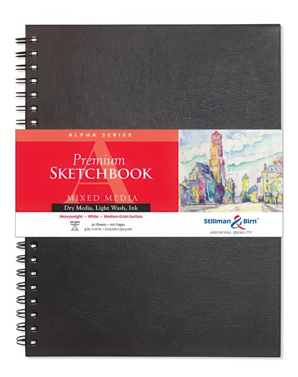 Stillman &amp; Birn - Premium Sketchbook - ALPHA Range - Spiral Bound - 9&quot;x12&quot; Portrait