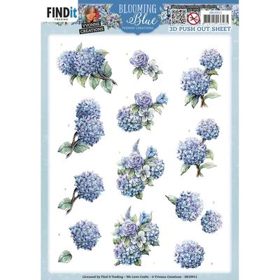 Find It Trading - 3D Paper Tole Sheets - Blooming Blue - Hydrangea