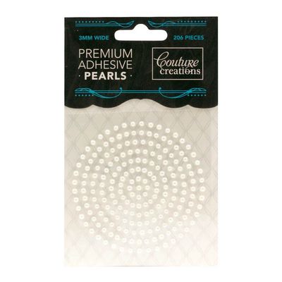 Couture Creations - Premium Adhesive Pearls - 3mm - Snow White