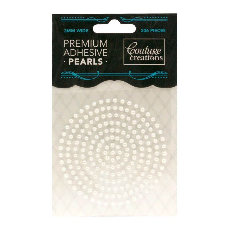 Couture Creations - Premium Adhesive Pearls - 3mm - Snow White