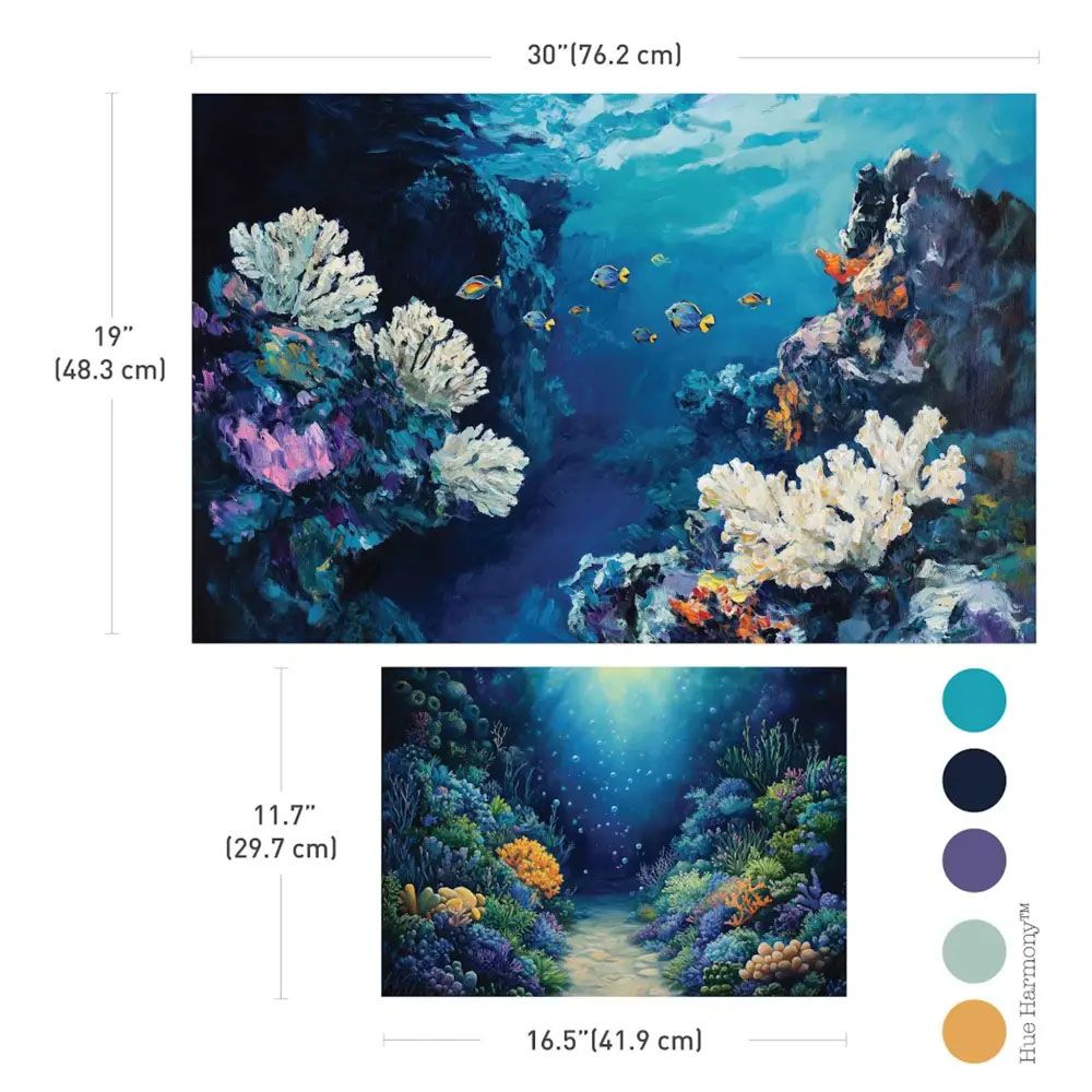Prima Marketing Re-Design - Tissue Paper - 2 Set - 19&quot;x30&quot; + A3 - the Living Reef