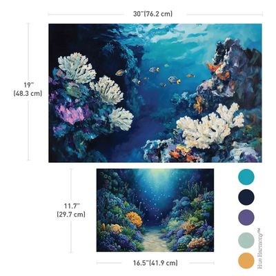 Prima Marketing Re-Design - Tissue Paper - 2 Set - 19&quot;x30&quot; + A3 - the Living Reef