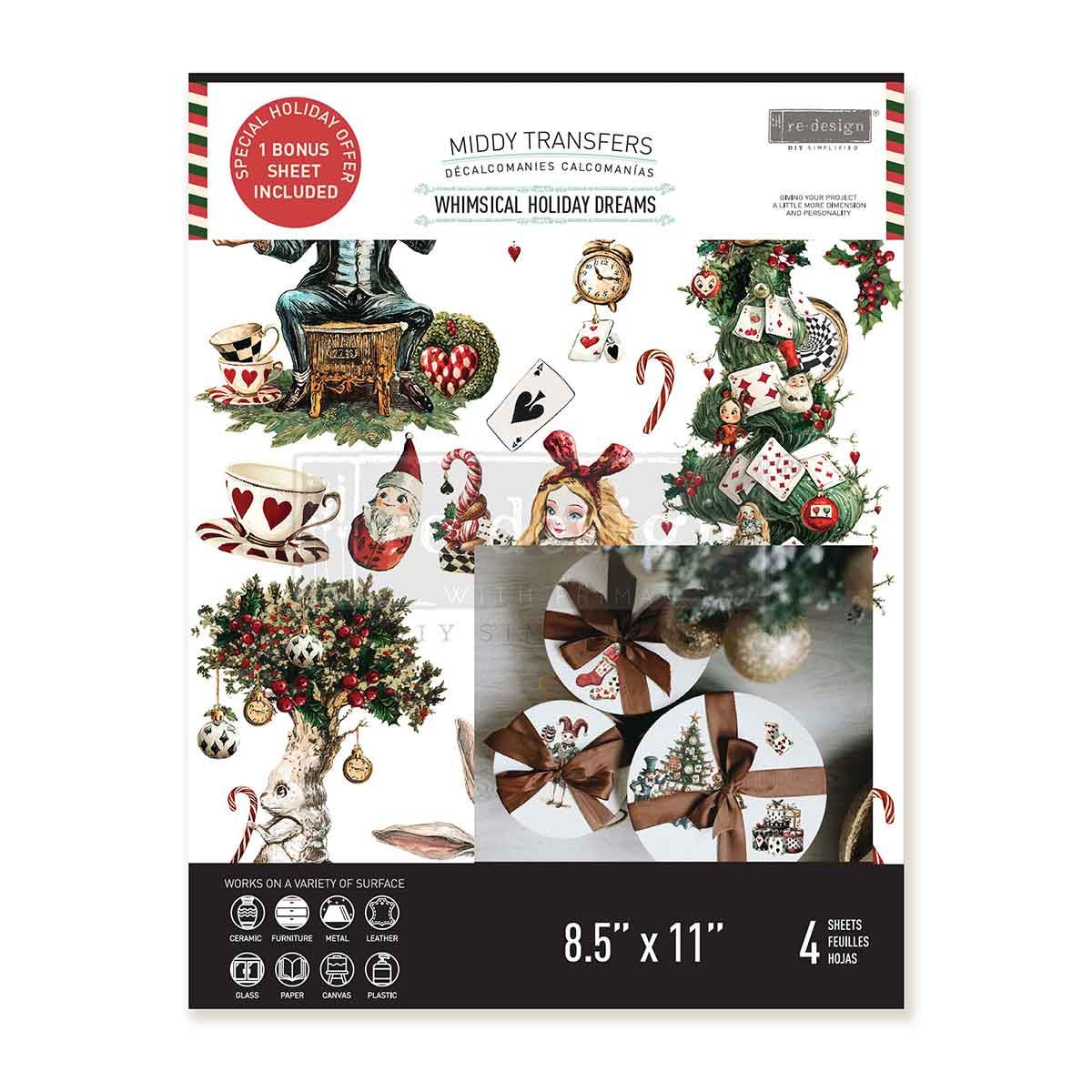 Prima Marketing Re-Design - Middy Decor Transfer - Whimsical Holiday Dreams