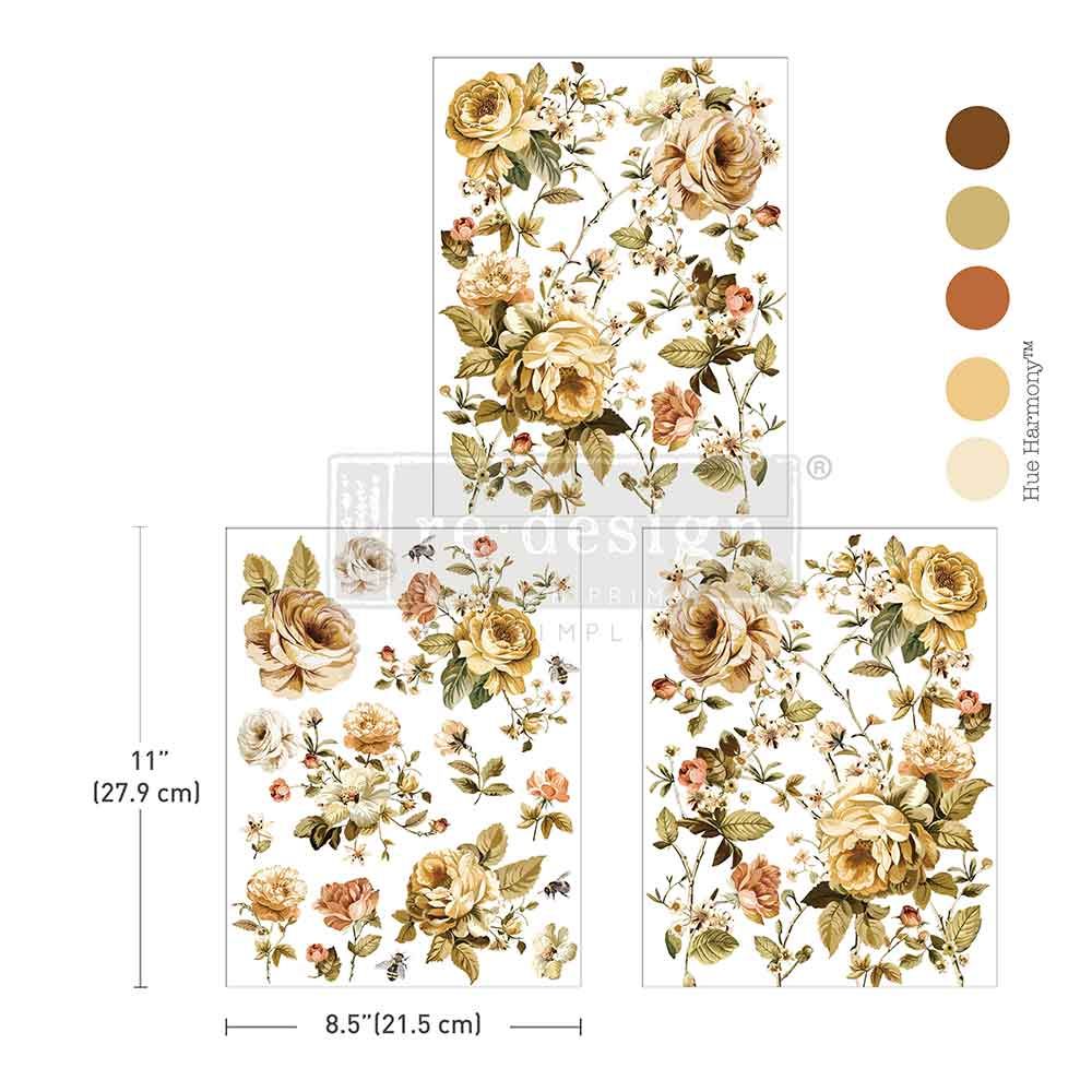 Prima Marketing Re-Design - Middy Decor Transfer - Belle Epoque Blooms