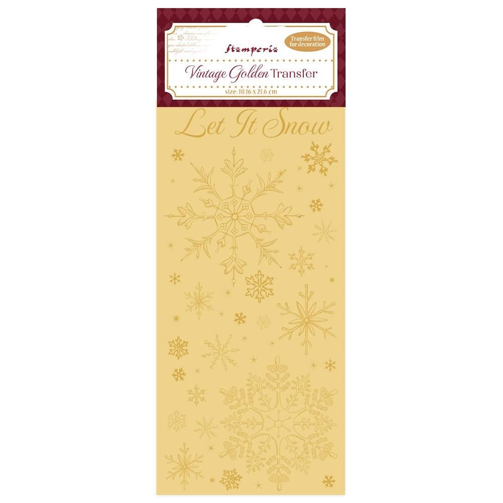Stamperia - Vintage Golden Transfer - 10 x 21cm - Let it Snow