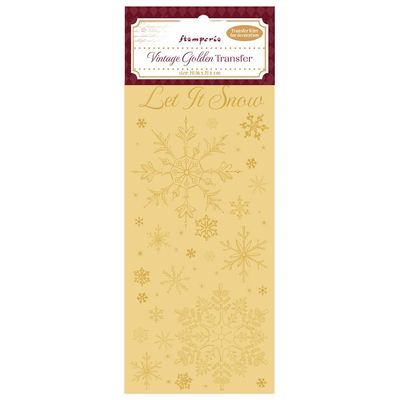 Stamperia - Vintage Golden Transfer - 10 x 21cm - Let it Snow