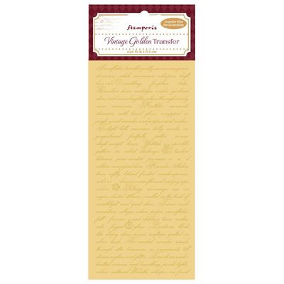 Stamperia - Vintage Golden Transfer - 10 x 21cm - Writing