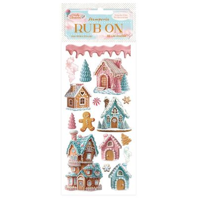 Stamperia - Candy Christmas - Rub-ons - Marzipan Houses