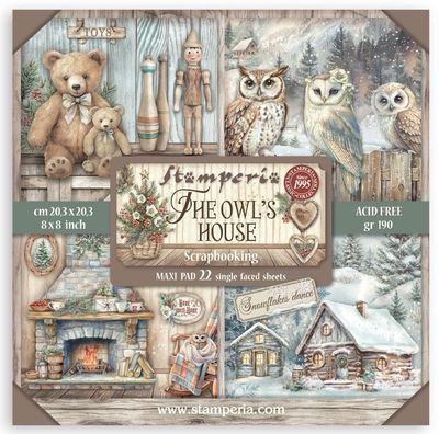 Stamperia - The Owl&#39;s House - 8&quot;x8&quot; Single-sided Paper Pad