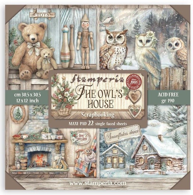 Stamperia - The Owl&#39;s House - 12&quot;x12&quot; Single-sided Paper Pad