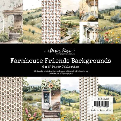 Paper Rose - 6&quot;x6&quot; Paper Collection - Farmhouse Friends Background