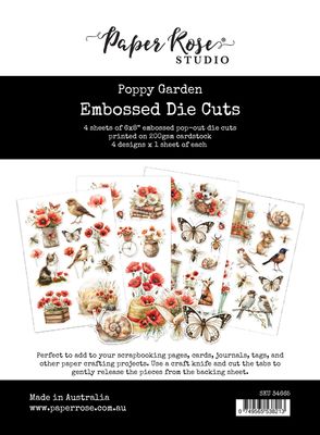 Paper Rose - Embossed Die Cuts - Poppy Garden