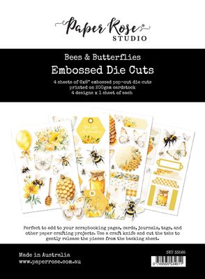 Paper Rose - Embossed Die Cuts - Bees &amp; Butterflies
