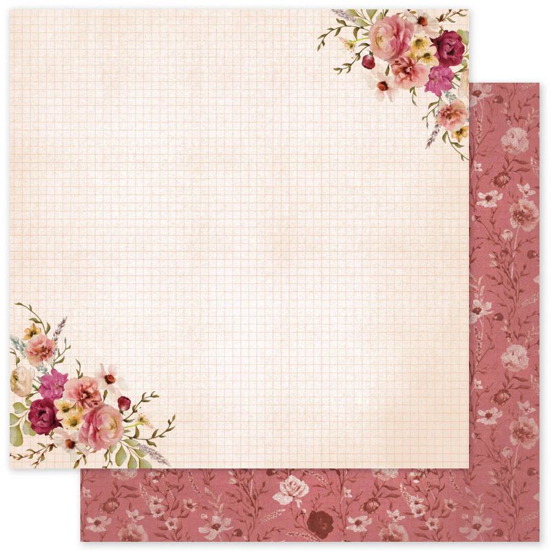 Paper Rose - 12&quot;x12&quot; Double-sided Paper - Vintage Rose Basics - E