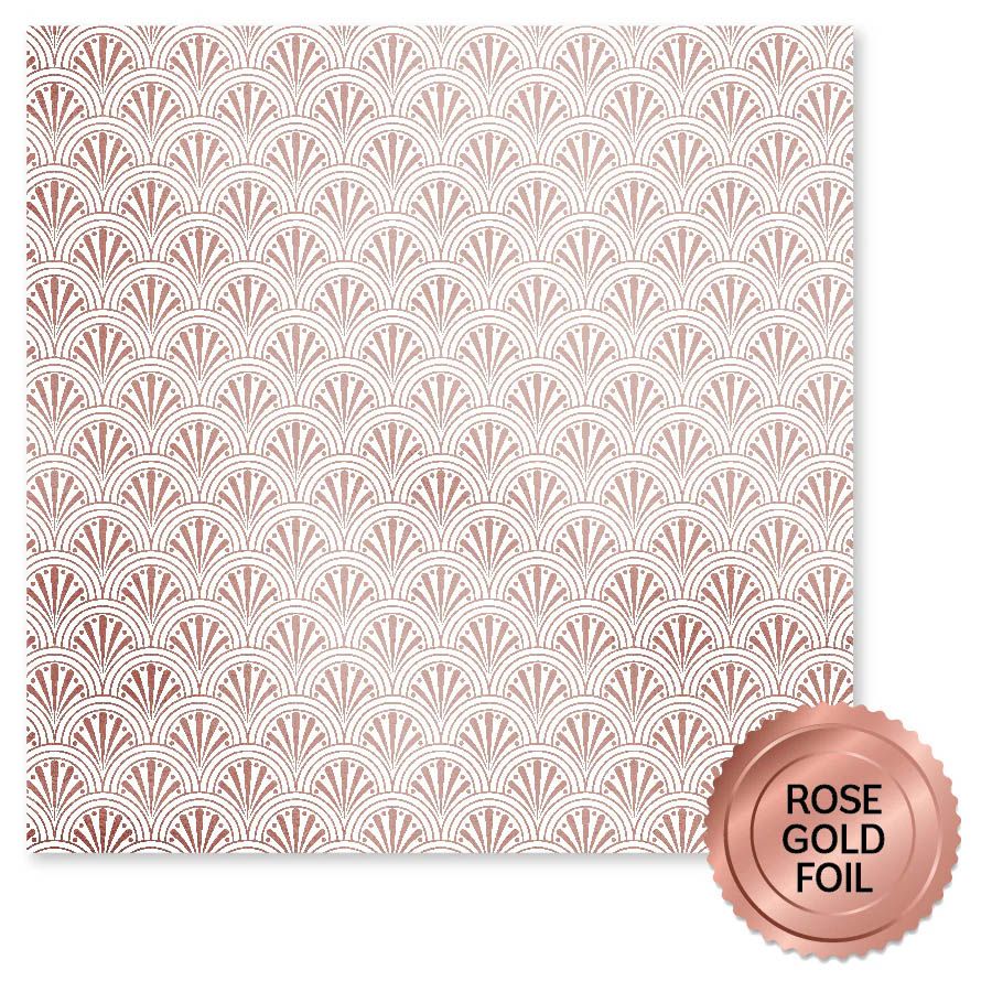 Paper Rose - 12&quot;x12&quot; Paper - Wedding Joy Rose Gold Foil - D