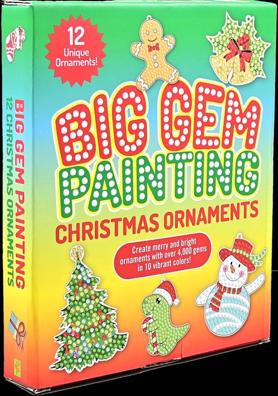 Peter Pauper Press - Big Gem Painting Sticker Kit - Christmas Ornaments