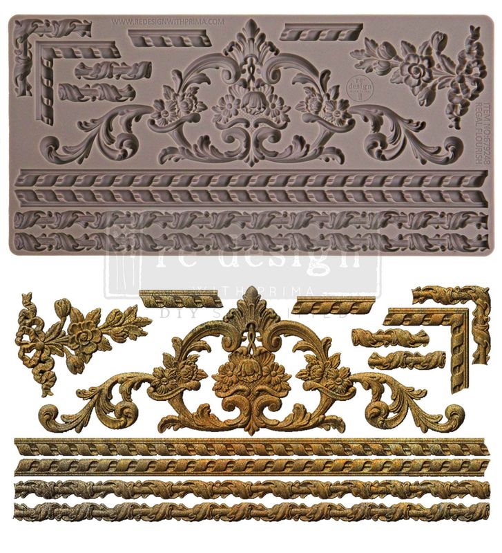 Prima Marketing - Décor Mould - 5&quot;x10&quot; - Regal Flourish