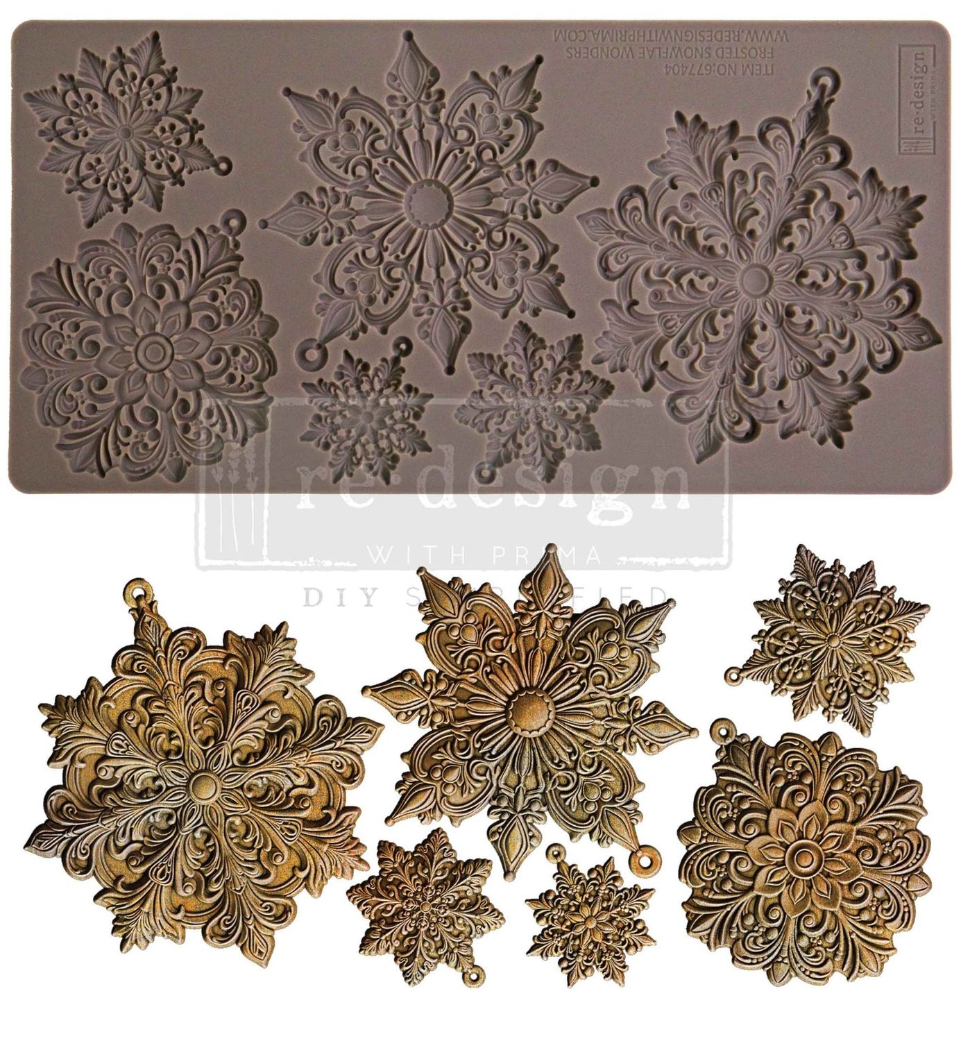 Prima Marketing - Décor Mould - 5&quot;x10&quot; - Frosted Snowflake Wonders