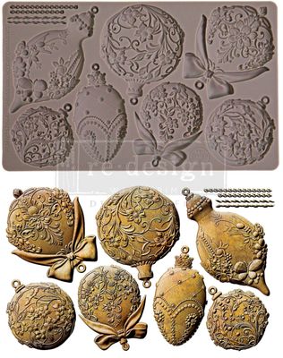 Prima Marketing - Décor Mould - 5&quot;x8&quot; - Shimmering Holiday Ornaments
