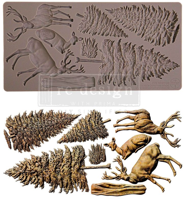 Prima Marketing - Décor Mould - 5&quot;x10&quot; - Evergreen Christmas Magic