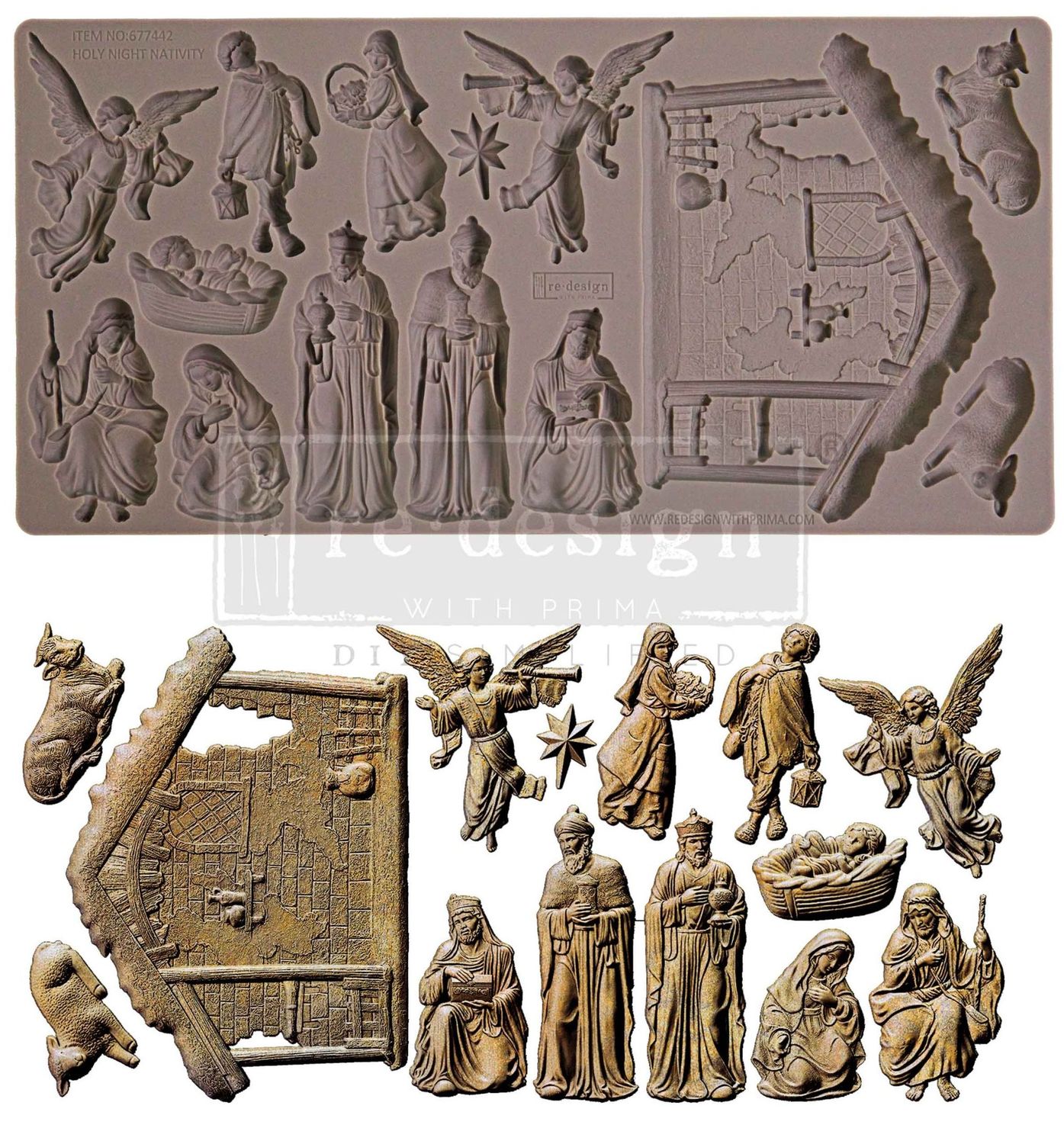 Prima Marketing - Décor Mould - 5&quot;x10&quot; - Holy Night Nativity