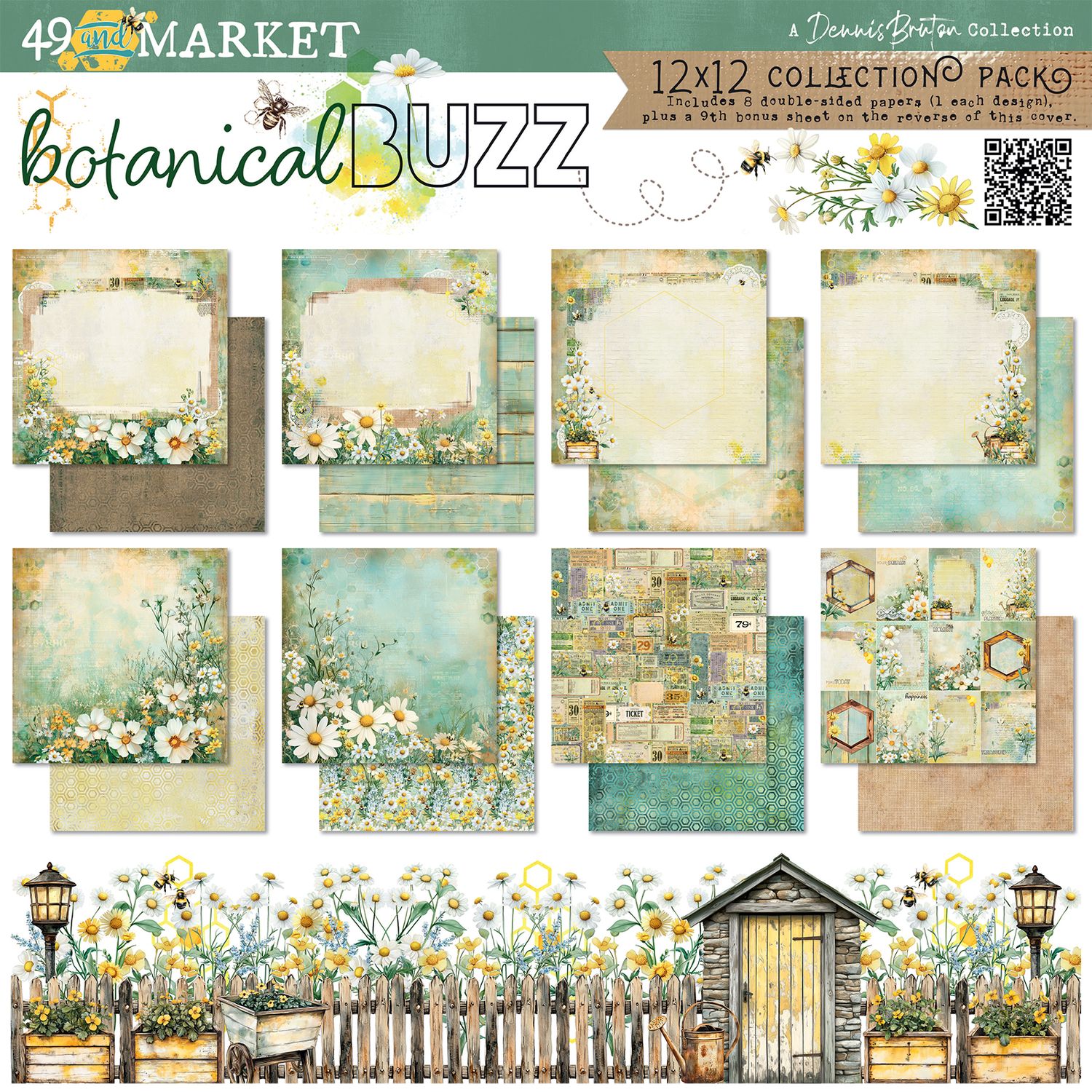 49 and Market - Botanical Buzz - 12&quot;x12&quot; Double-sided Paper Collection