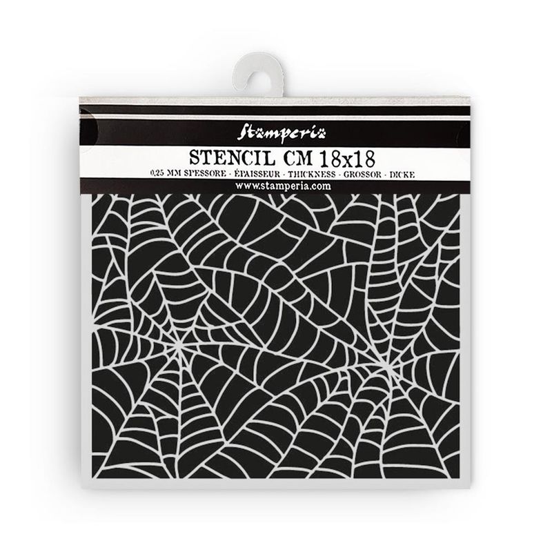 Stamperia - Thick Stencil - 18x18cm - Whispering Woods - Spider Pattern