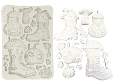 Stamperia - A5 Silicone Mould - Whispering Woods - Boots and Pumpkin House