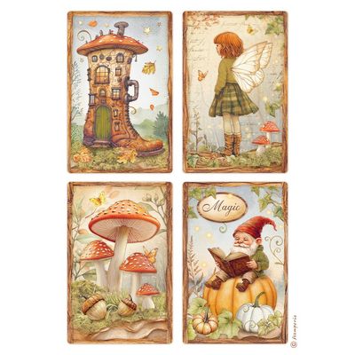 Stamperia - Whispering Woods - A4 Rice Paper - 4 Cards
