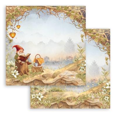 Stamperia - Whispering Woods - 12&quot;x12&quot; Double-sided Paper - Gnome