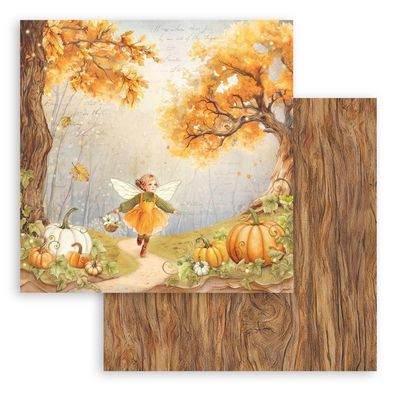 Stamperia - Whispering Woods - 12&quot;x12&quot; Double-sided Paper - Fairy and Pumpkin