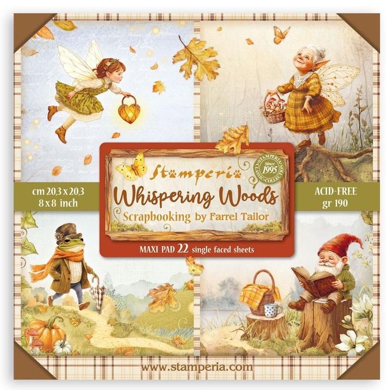 Stamperia - Whispering Woods - 8&quot;x8&quot; Single-sided Paper Pad
