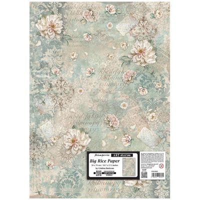 Stamperia - Art Stories - Big Rice Paper - 50x70cm - Peony Pattern