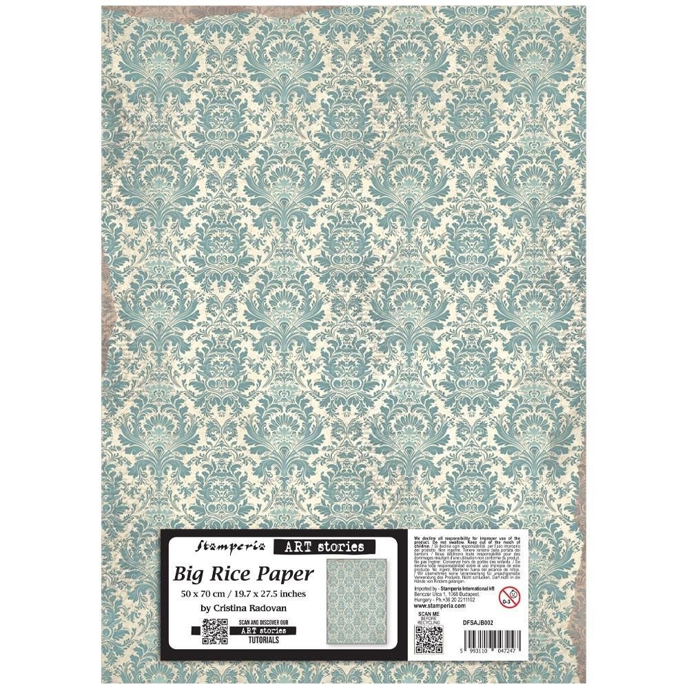 Stamperia - Art Stories - Big Rice Paper - 50x70cm - Damask Pattern