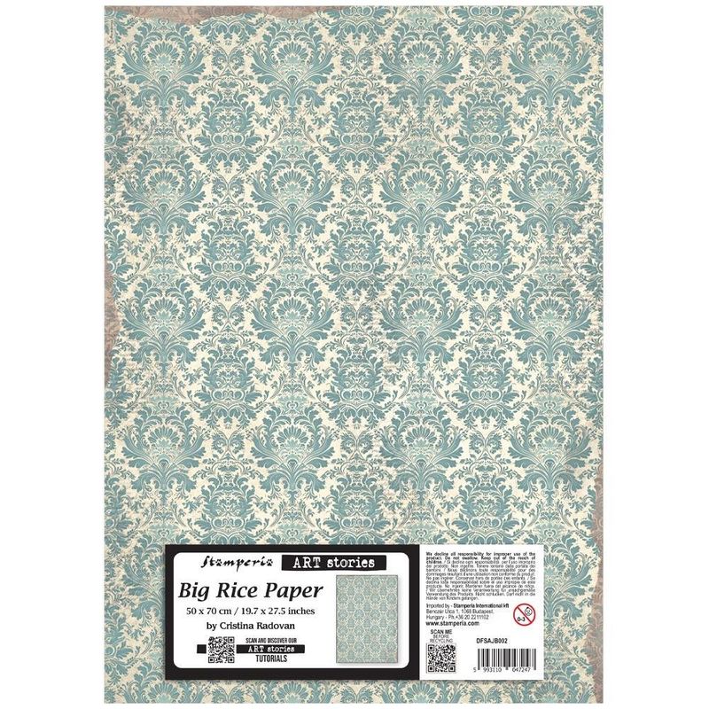 Stamperia - Art Stories - Big Rice Paper - 50x70cm - Damask Pattern