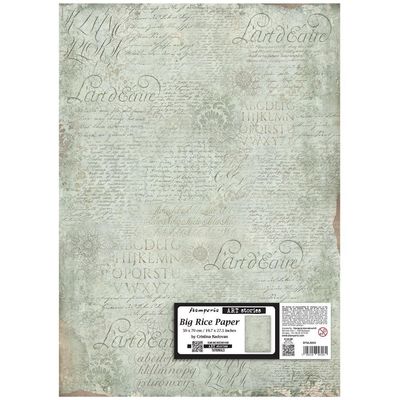 Stamperia - Art Stories - Big Rice Paper - 50x70cm - Manuscript Pattern