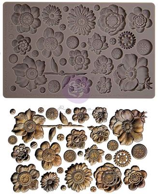 Prima Marketing - Finnabair - 5"x8" Silicone Moulds Rusty Flowers