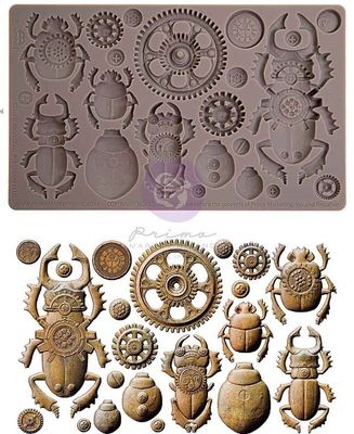 Prima Marketing - Finnabair - 5"x8" Silicone Moulds - Steampunk Beetles
