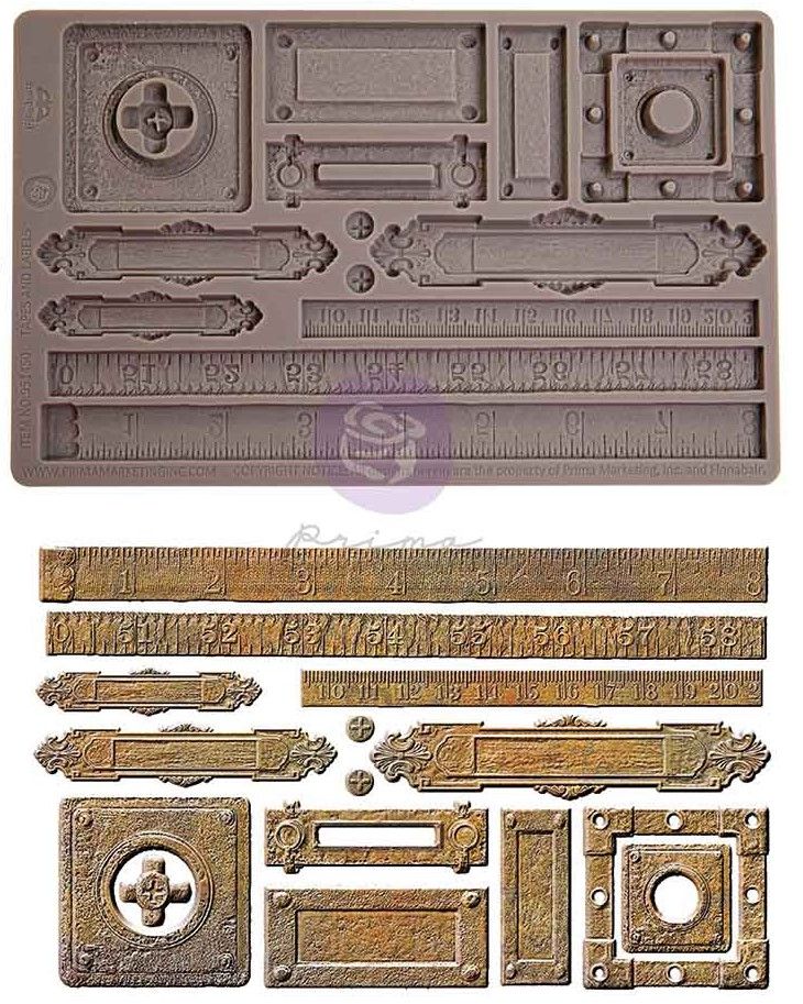 Prima Marketing - Finnabair - 5"x8" Silicone Moulds Tapes and Labels