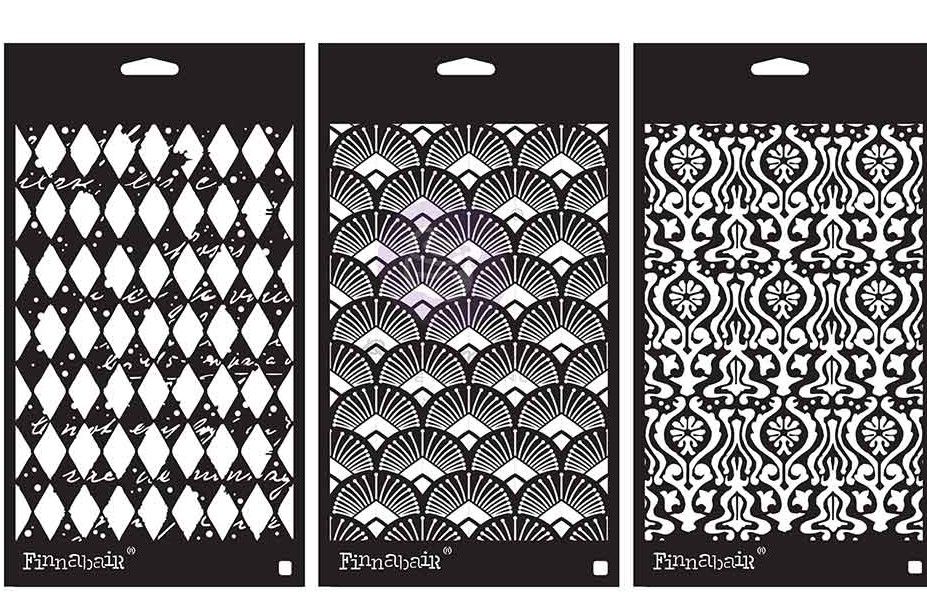 Prima Marketing - Finnabair Limited Edition Stencil Set - Decadent Walls - 3 Stencils