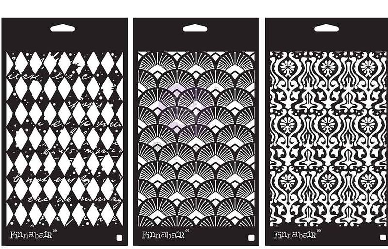Prima Marketing - Finnabair Limited Edition Stencil Set - Decadent Walls - 3 Stencils