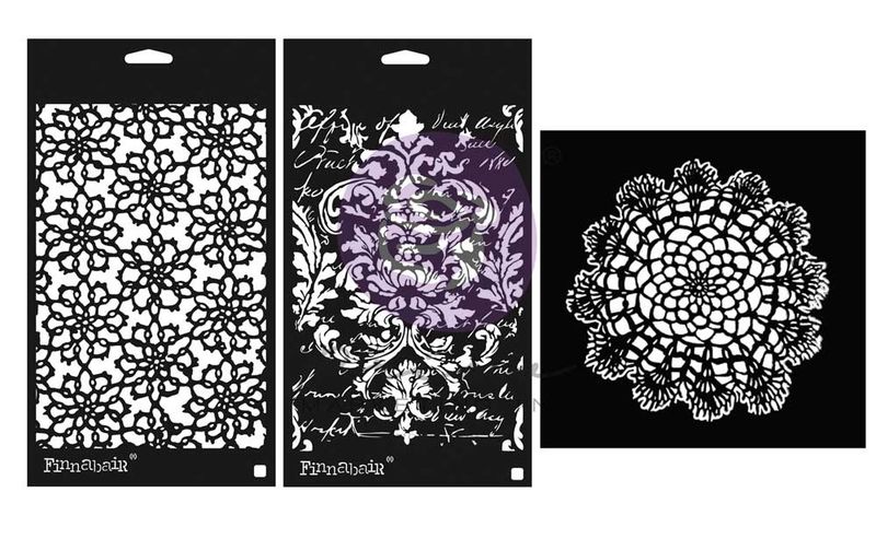 Prima Marketing - Finnabair Limited Edition Stencil Set - Shabby Romantic - 3 Stencils