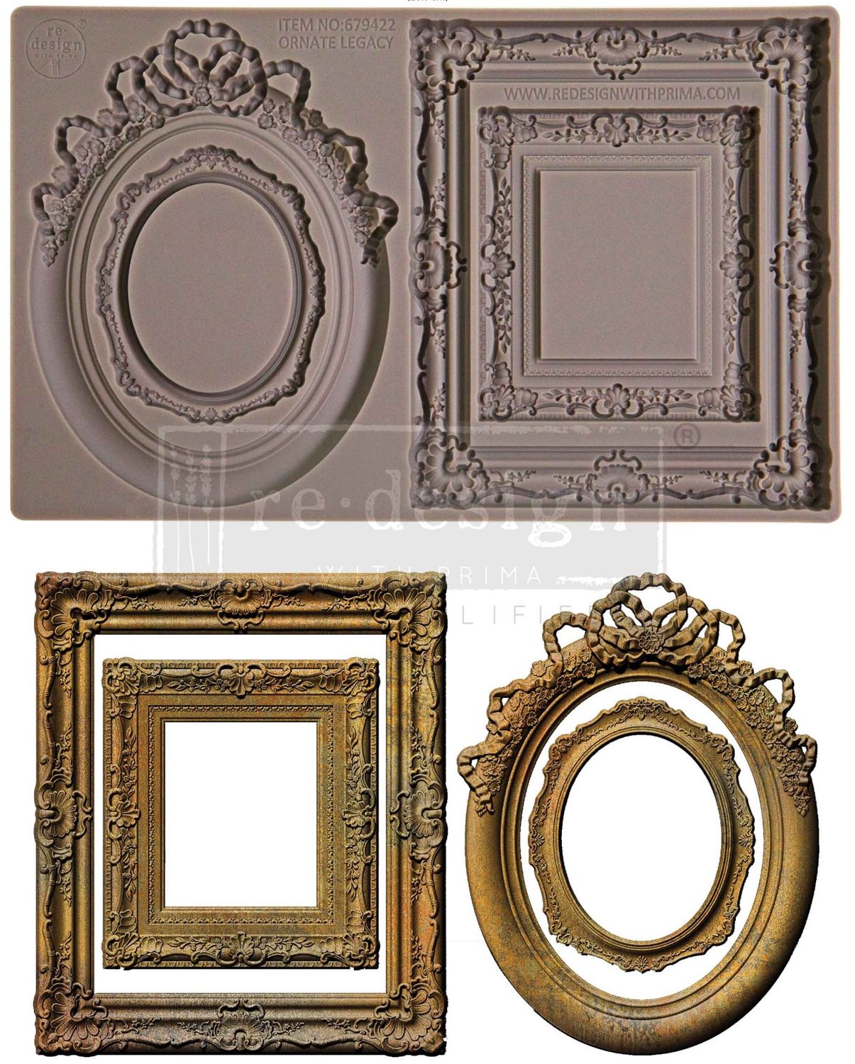 Prima Marketing - Decor - 5&quot;x8&quot; Silicone Moulds  - Ornate Legacy