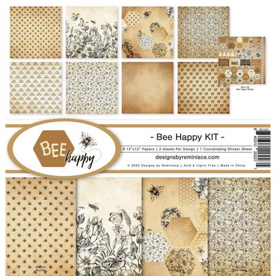 Reminisce - 12"x12" Paper Pack - Bee Happy Kit