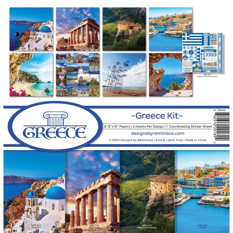 Reminisce - 12&quot;x12&quot; Paper Pack - Greece Kit