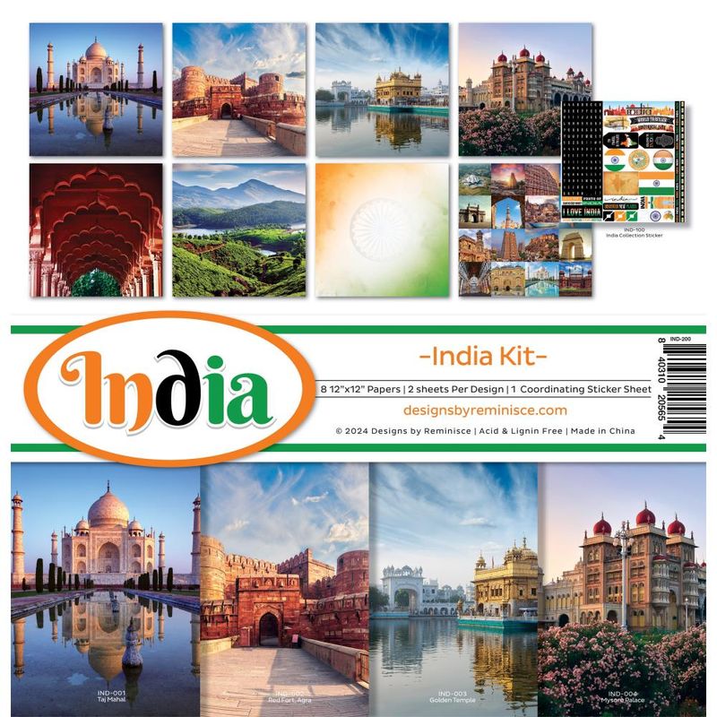Reminisce - 12&quot;x12&quot; Paper Pack - India Kit
