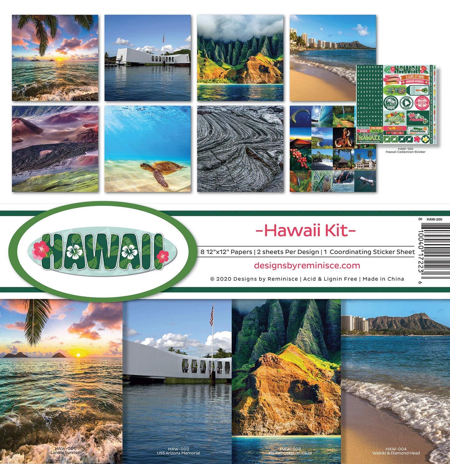 Reminisce - 12"x12" Paper Pack - Hawai Kit