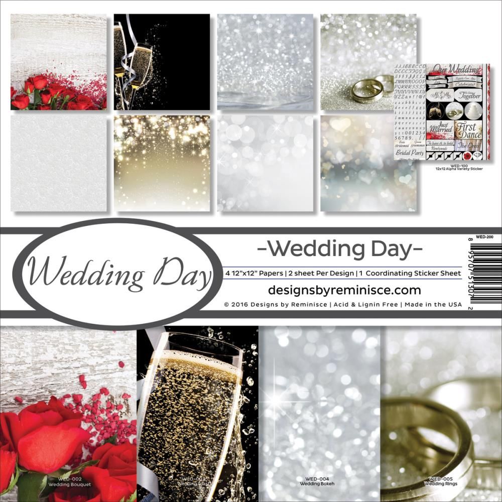 Reminisce - 12&quot;x12&quot; Paper Pack - Wedding Kit